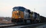 CSX 5296 leads an empty coal train northbound at Charlie Baker